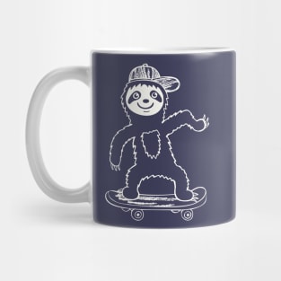 Skater Sloth Cool Skateboarding Mug